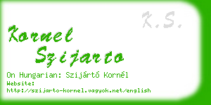 kornel szijarto business card