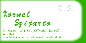 kornel szijarto business card